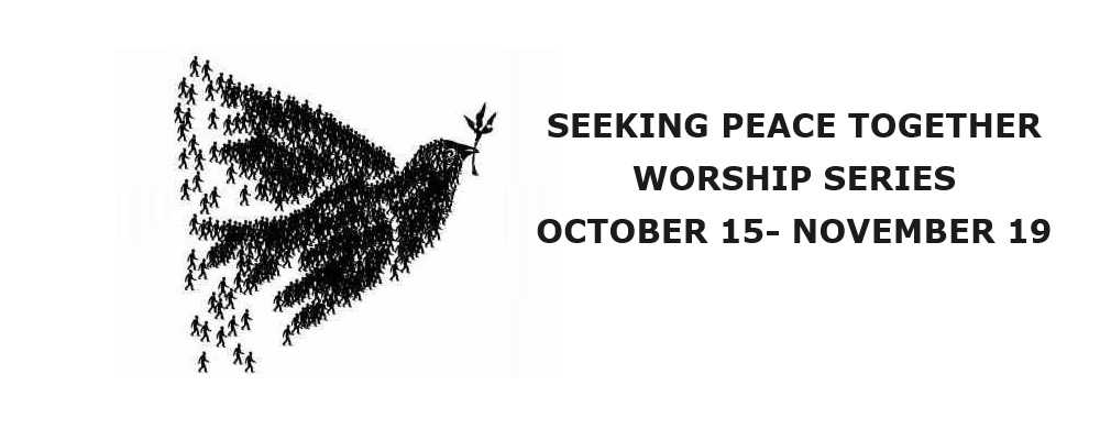 peace dove with people walking banner